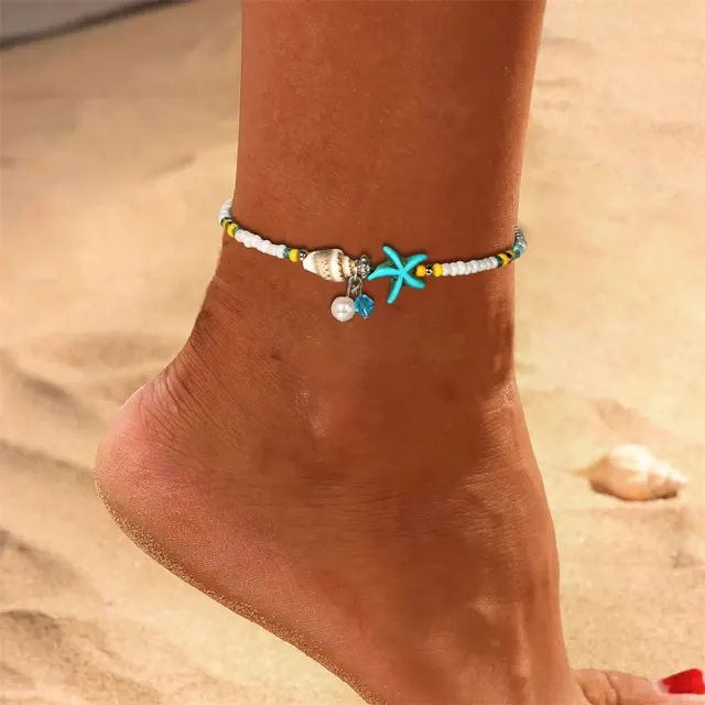 Turquoise Starfish Anklet 3