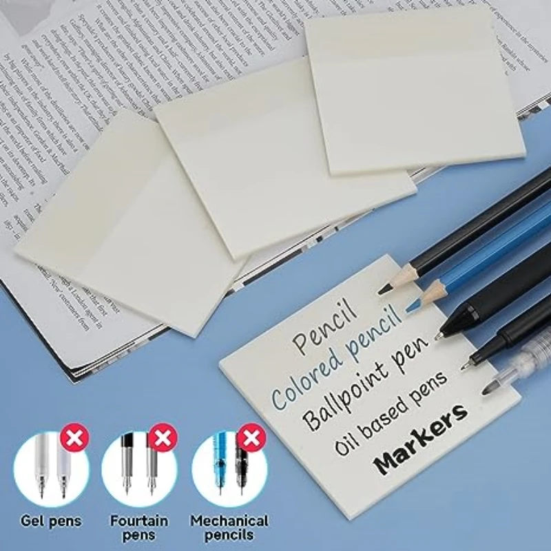 Transparenter Haftnotizblock 3 Verschiedene Größen Durchsichtige Transparente Haftnotizen 4