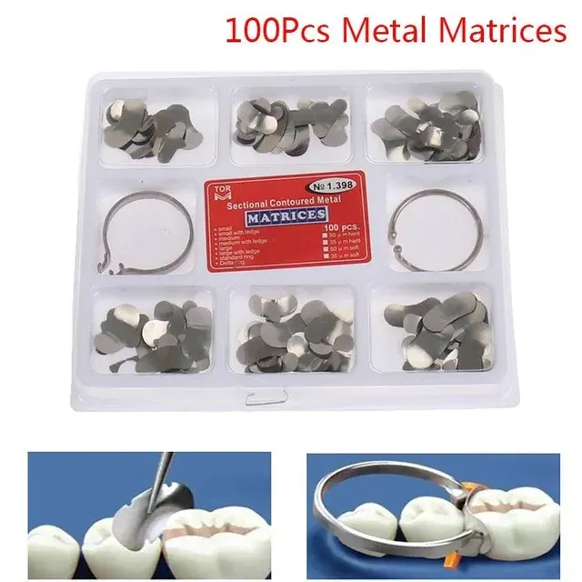 Contoured Metal Dental Matrix Bands, 100 Pack 3
