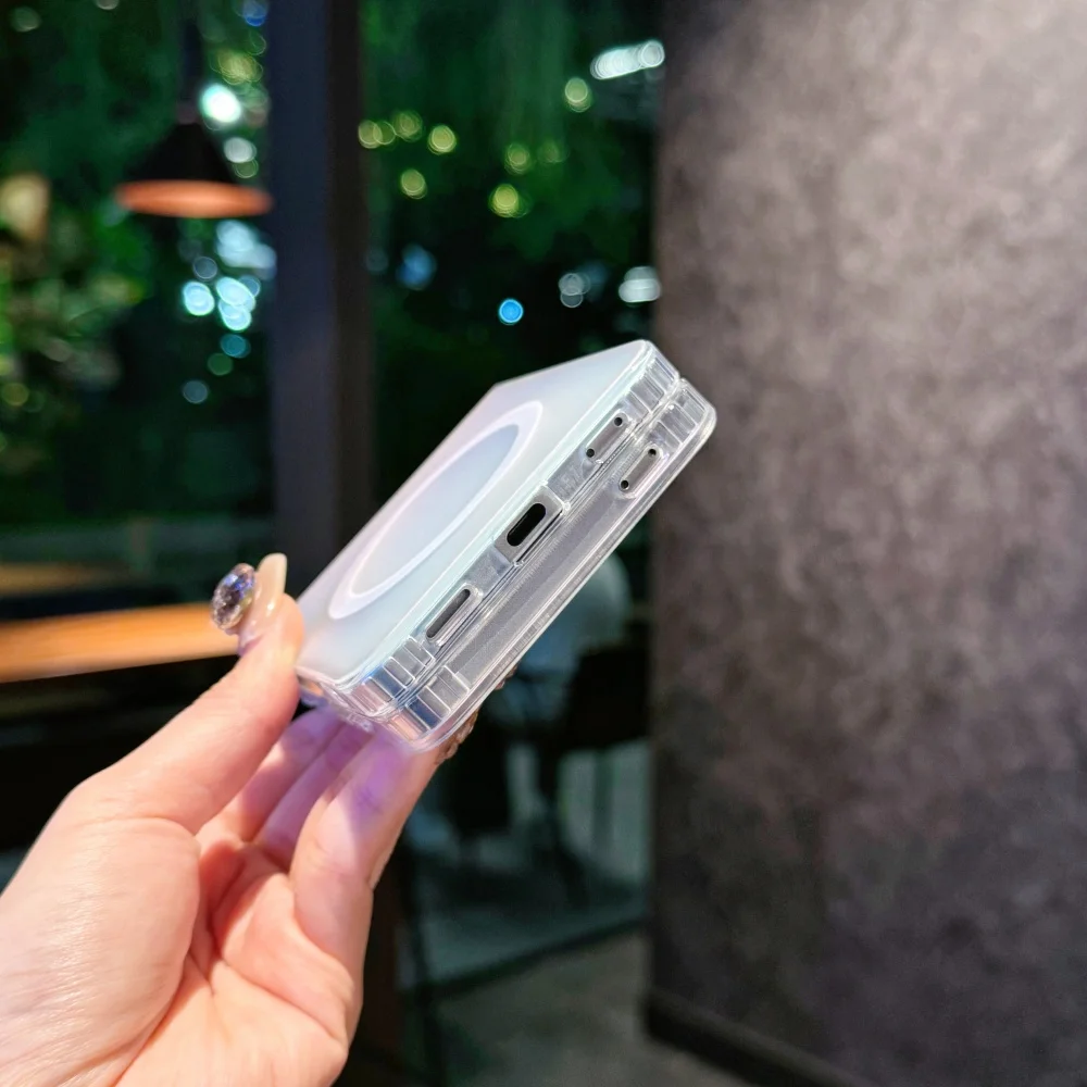 NEUE Matte Farbverlauf Regenbogen Magnetische Handyhülle für Samsung 4