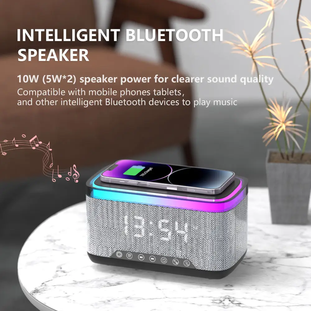 Wireless-Charger mit Lautsprecher und Wecker 3