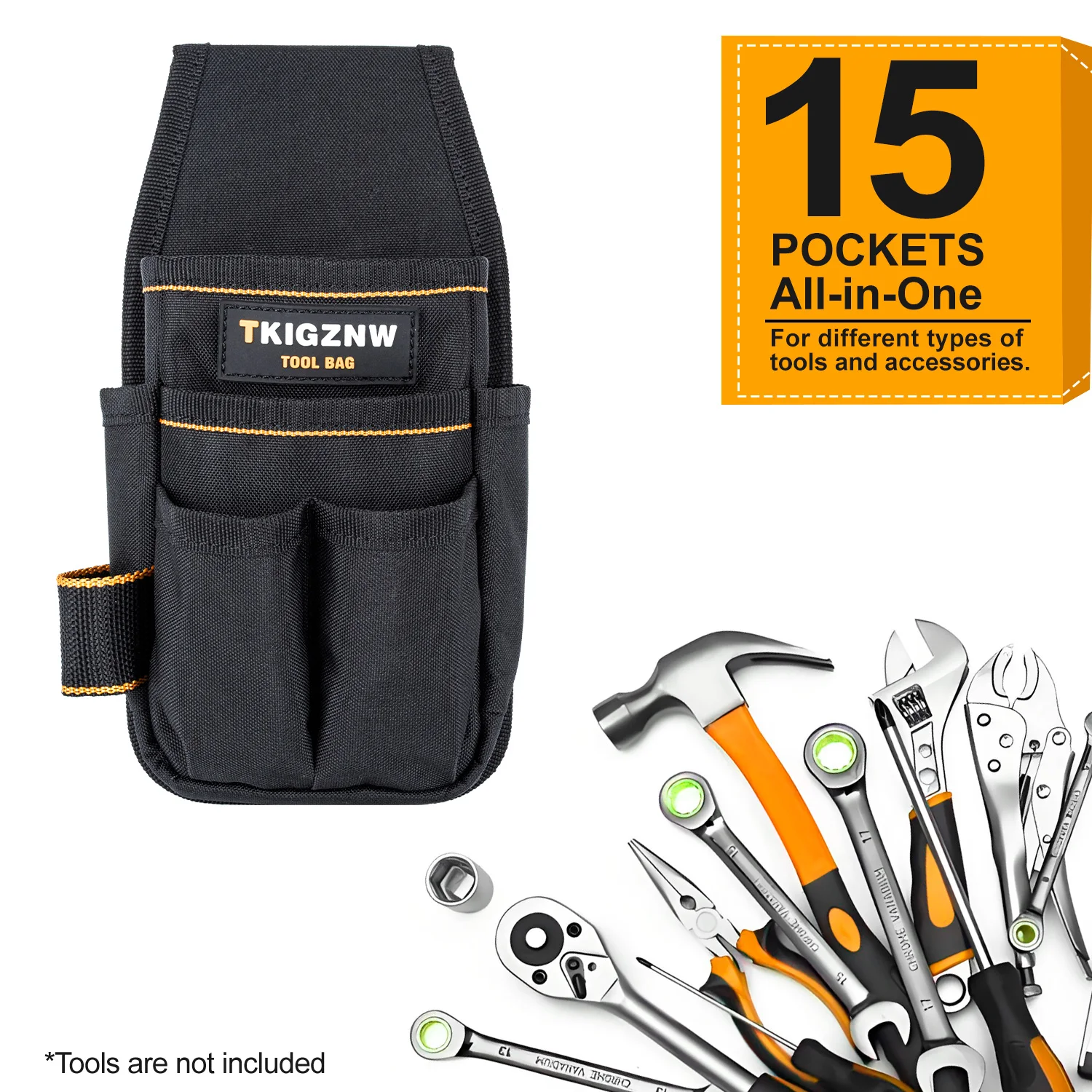 TKIGZNW Taschen-Werkzeugtasche 6 Taschen und 9 Schraubendreher-Schlaufen-Konstruktion Robuste 2