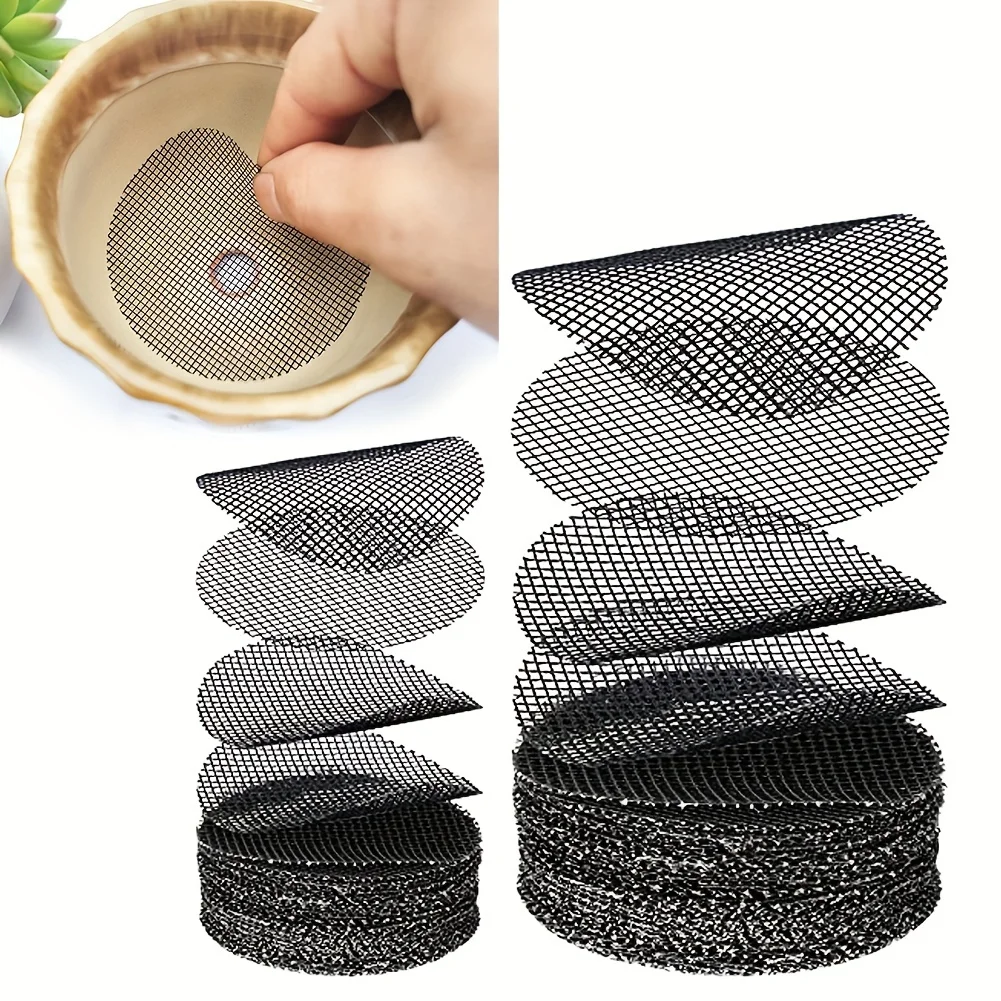 50 Round Mesh Drainage Screens for Pots