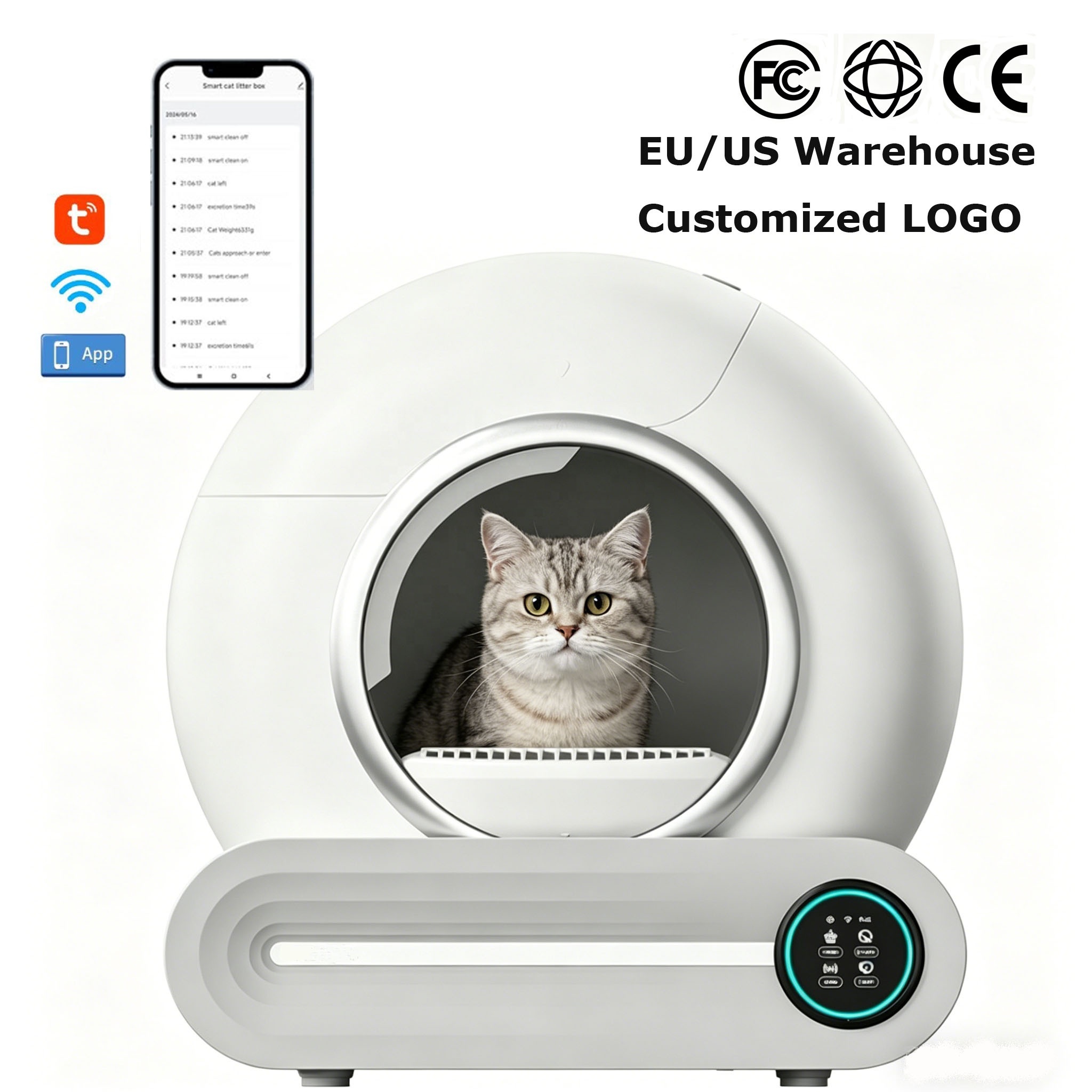 APP Control 65L Automatic Cat Litter Box Electric