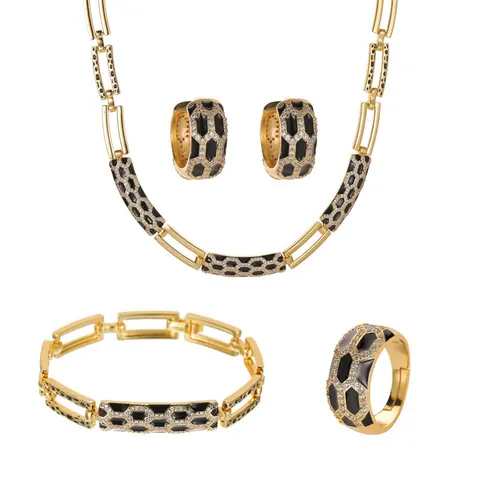 Korean Style Diamond Earring Necklace set