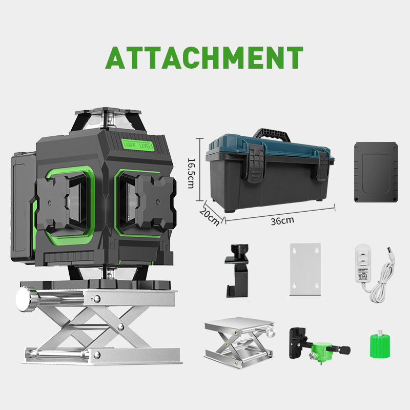 360-Grad Rotationslaser Grüne Linien Nivelliergerät 2