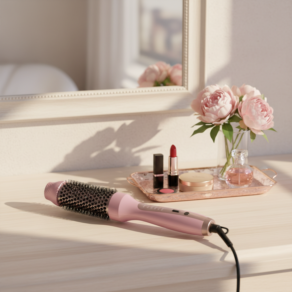 Portable Ionic Round Thermal Curling Brush