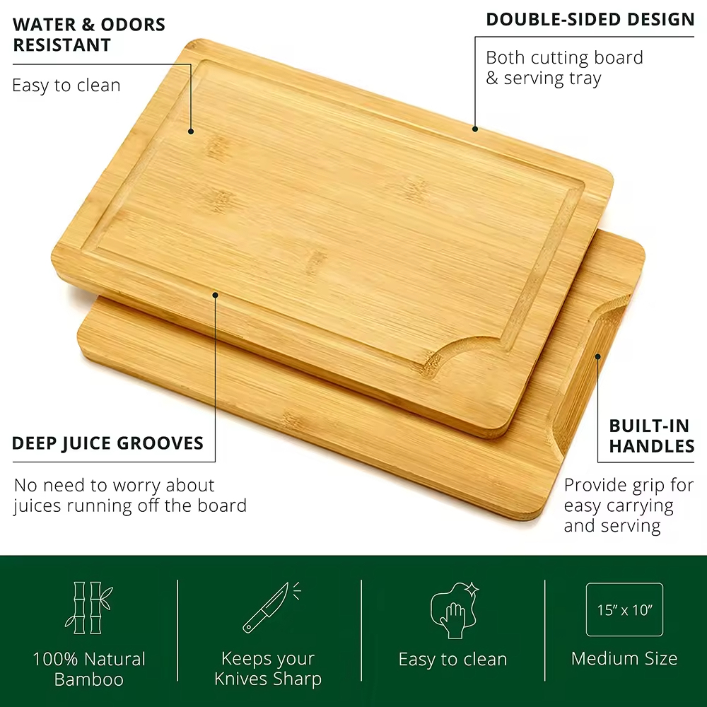 Engraved Bamboo Block Board with Juice Groove 2