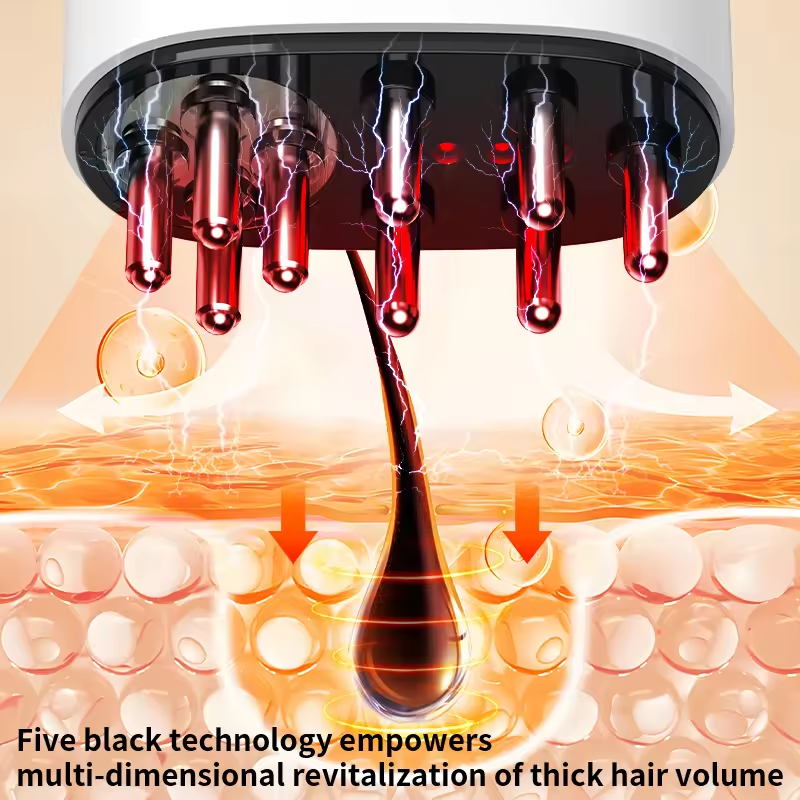 Electric Scalp Massager with Red Light Against Hair Loss 3