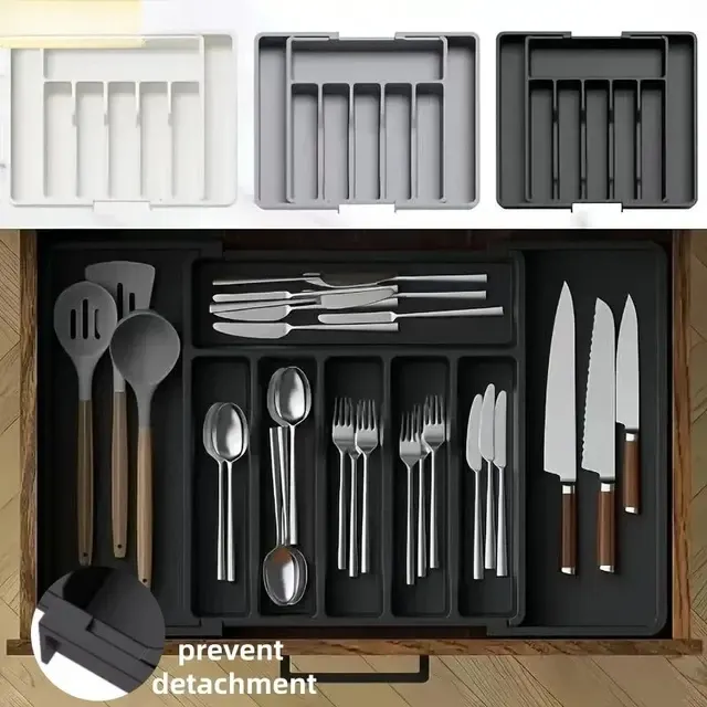 Adjustable Plastic Cutlery Drawer Organizer 2