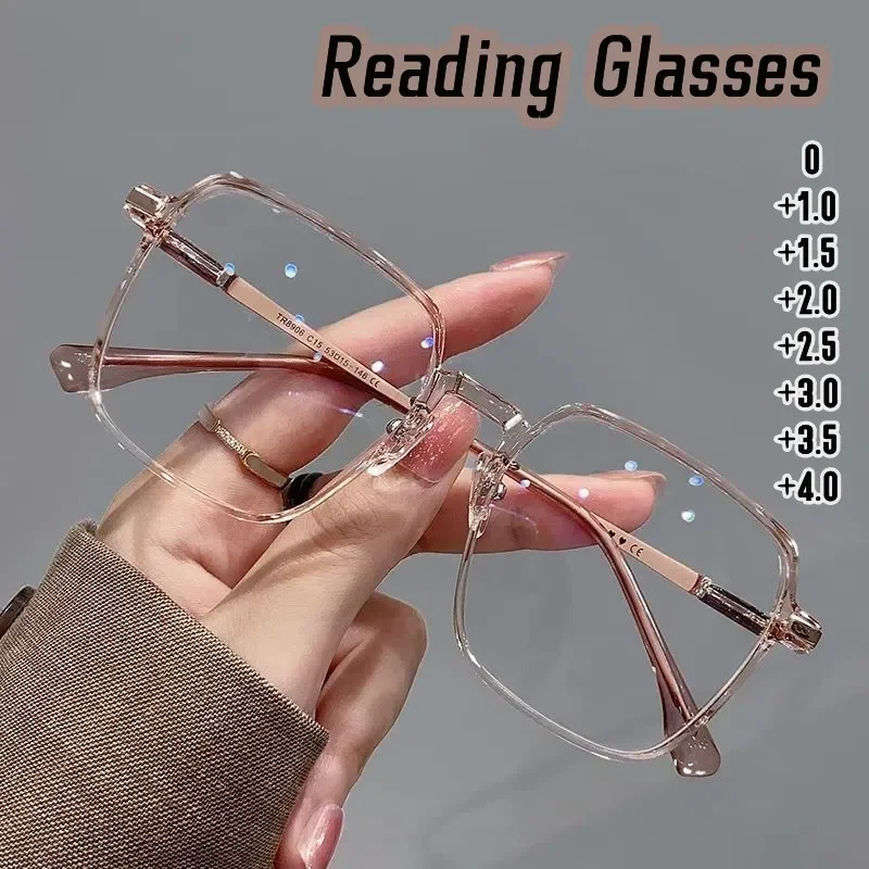 Transparent Unisex Blue Light Reading Glasses
