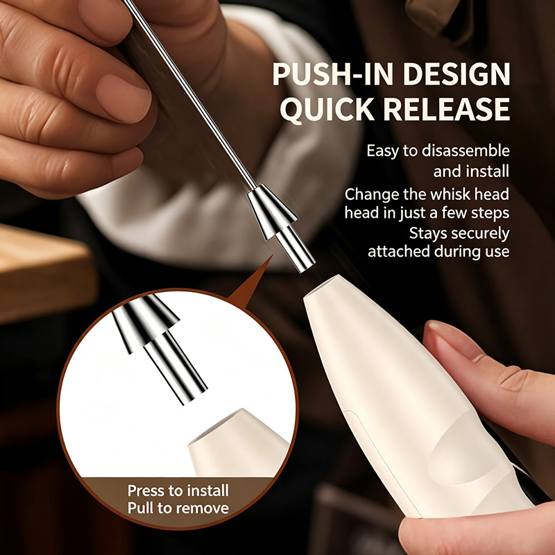 Milk Frother Handheld Battery Operated Coffee for Foaming 3