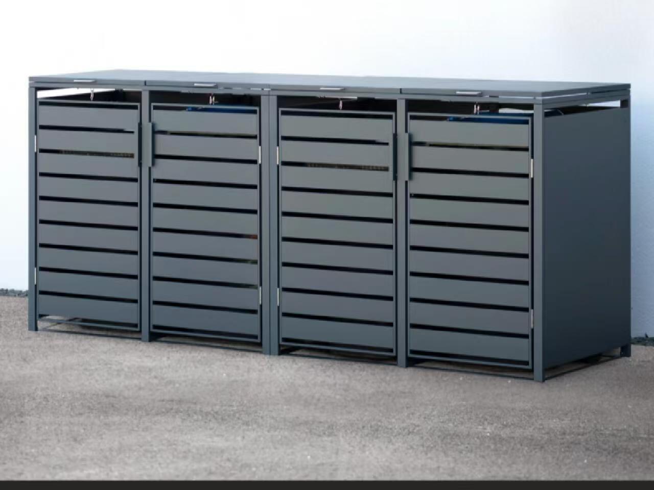 Waterproof Aluminum Outdoor Trash Cabinet with Lock 3