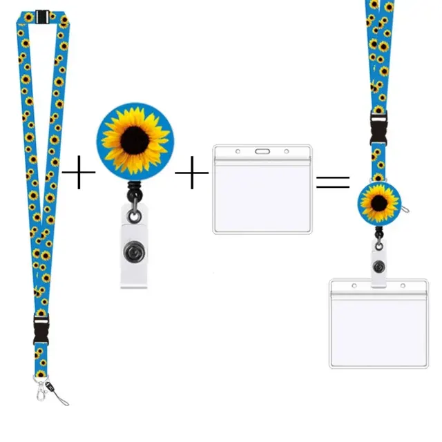 Sunflower Lanyard with ID Badge Holder 2