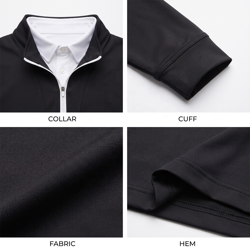 2-in-1 Golf Quarter-Zip Pullover Polo Collar 3