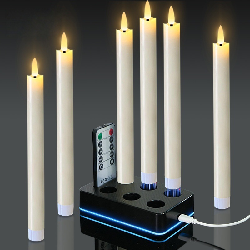 Flackernde LED Säulenkerzen mit Timer 4