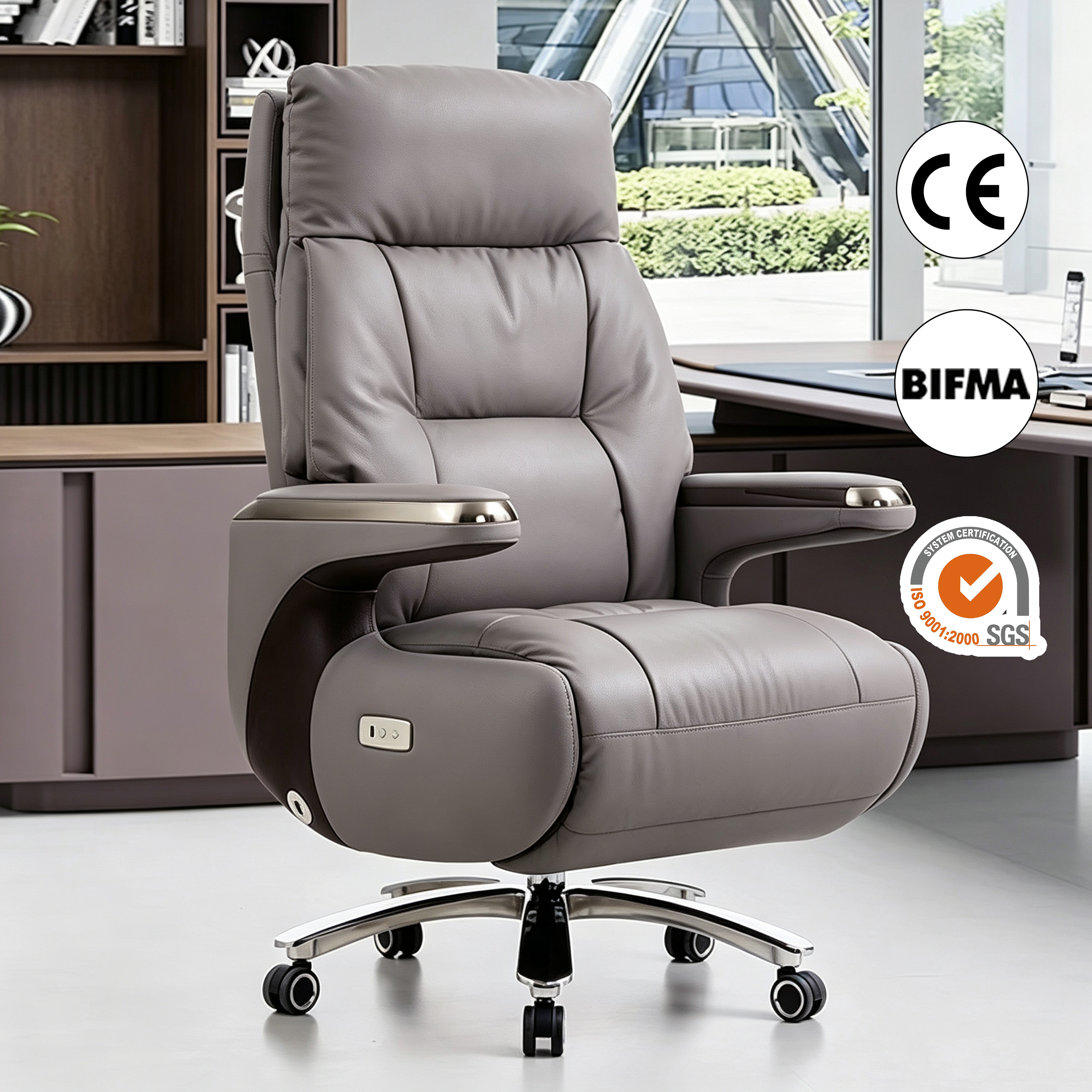 Electric Massage Leather Office Chair