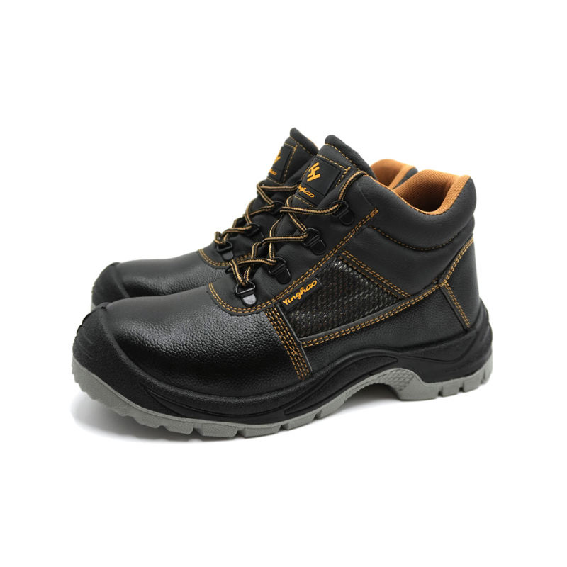 Men Leather Safety Shoes Steel Toe Lace Up 4