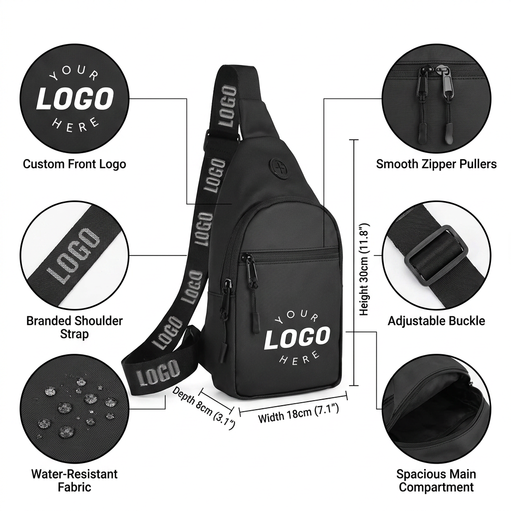 Waterproof Unisex Nylon Chest Bag 2