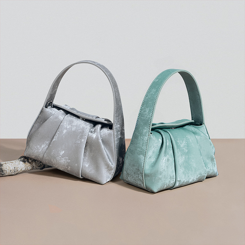 Women's Retro Satin Cowhide Crossbody Bag