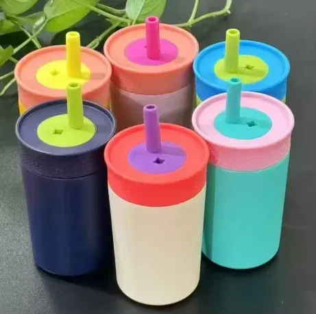 Hochwertiger Strohbecher Gemischte Farben Design Sense Vakuum-Isolierbecher aus