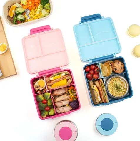 Three Compartment Bento Lunch Box with Cutlery