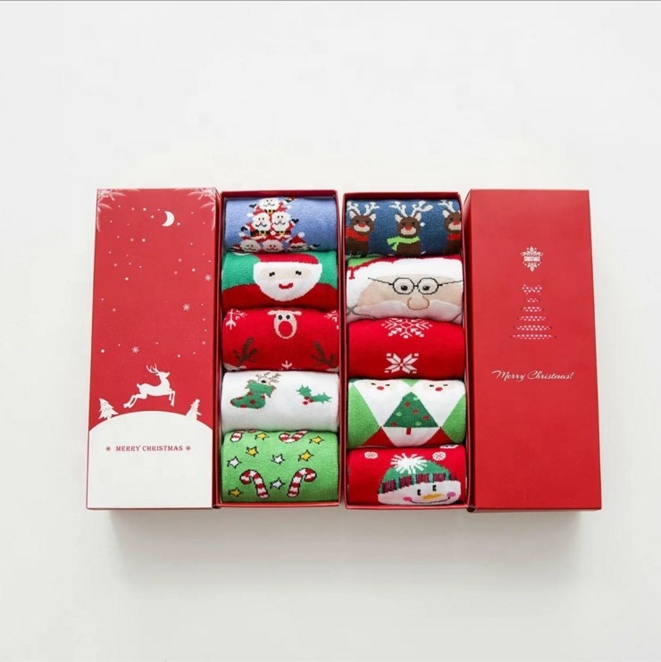 Women Christmas Crew Socks Set