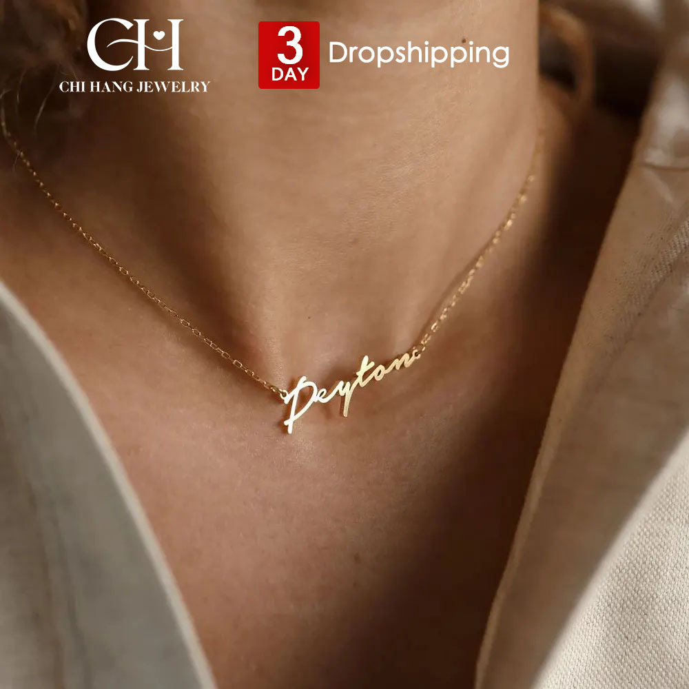 Initial Name Necklace Personalized Stainless Steel Letter Choker