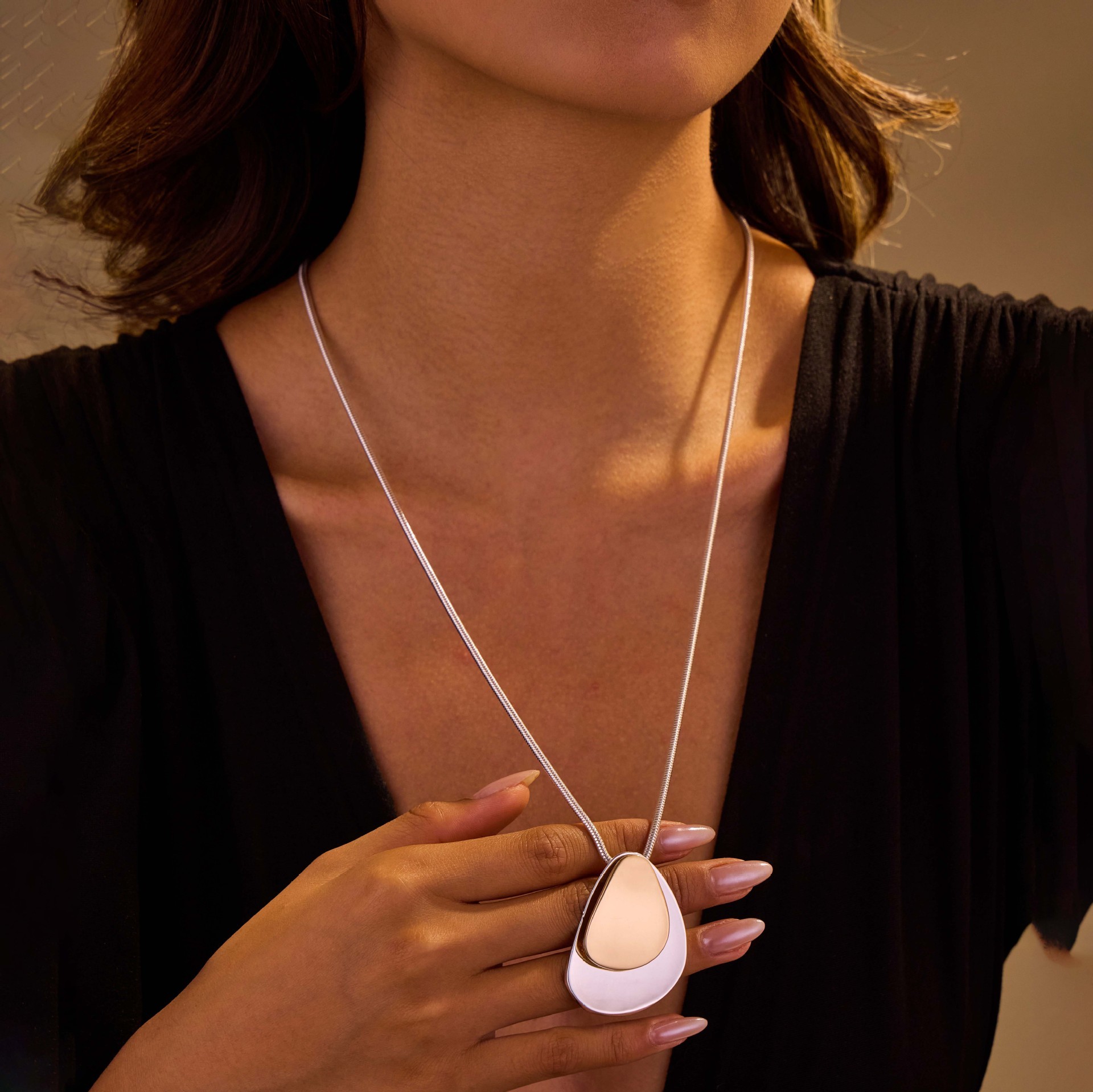 Minimalist Waterdrop Pendant Adjustable Necklace 4