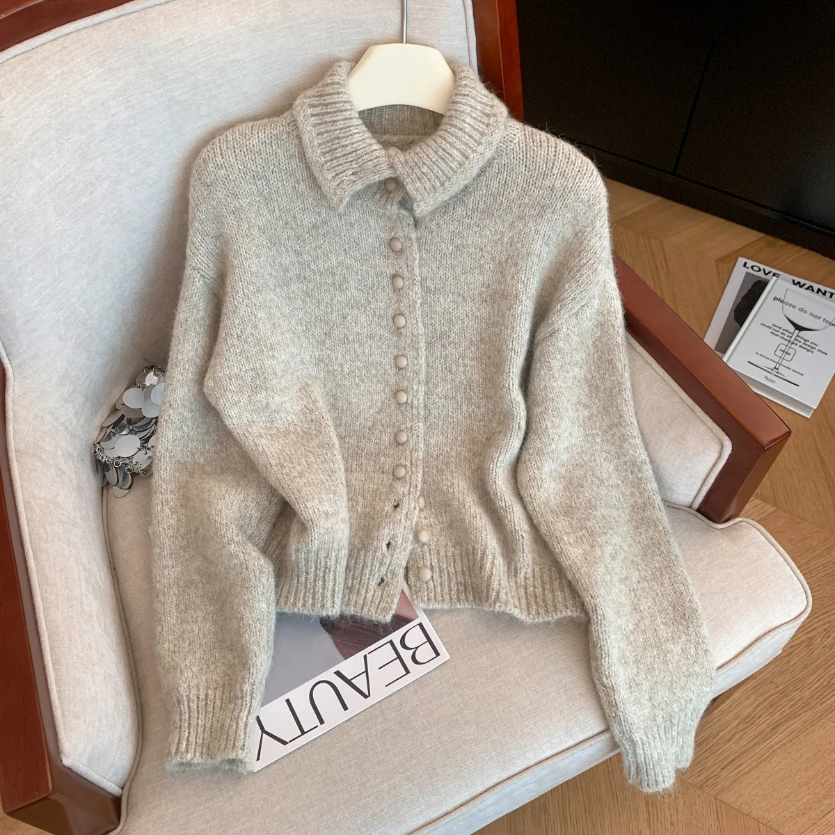 Women's Y2K Vintage Turtleneck Cardigan Sweater 3