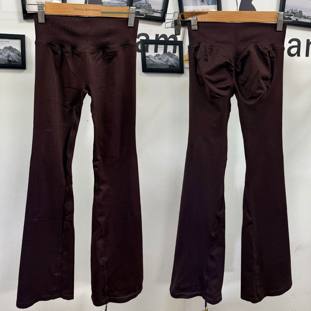 Seamless Nylon Bellbottom Fitness Pants 2