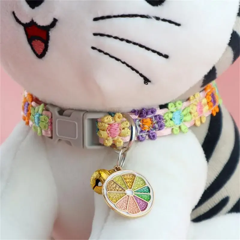 Rainbow Adjustable Cat Collar with Bell 3