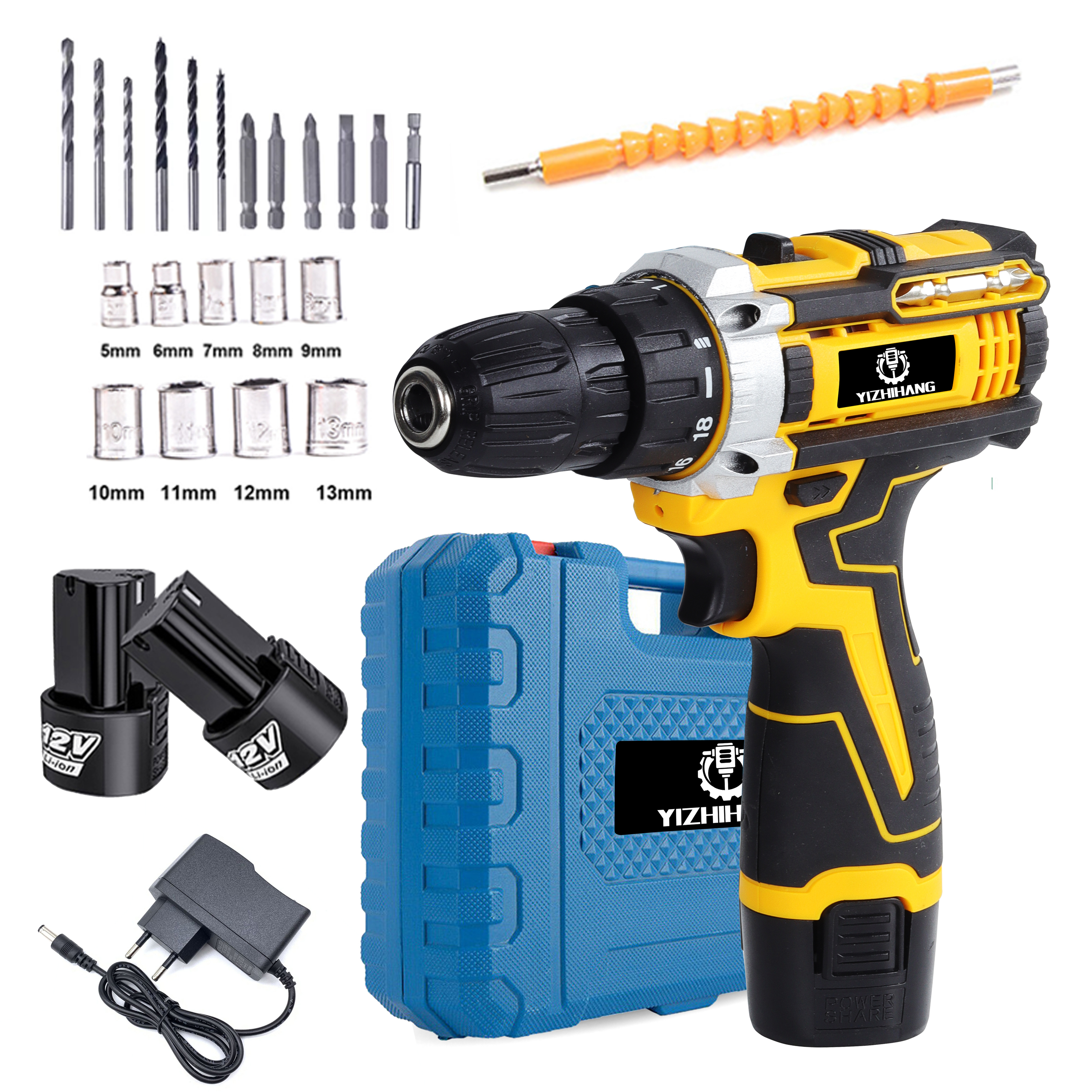Multifunction Lithium Electric Cordless Power Drills Portable Rechargeable