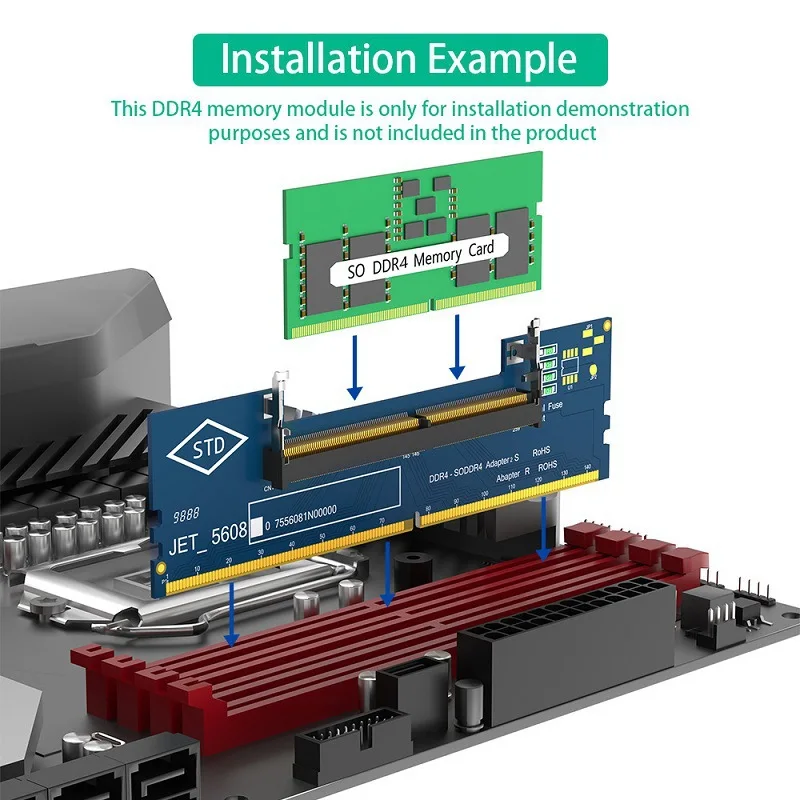 Laptop SO-DIMM to Desktop DIMM Adapter 2