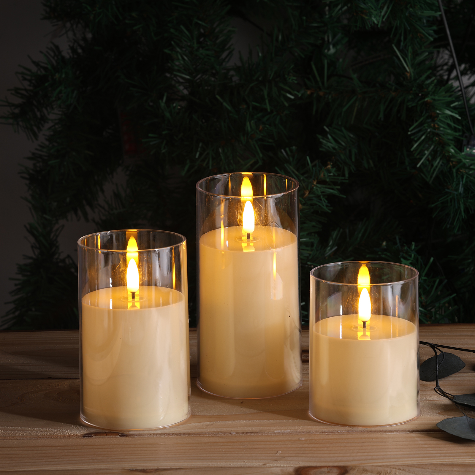 Ivory LED Pillar Candles with Remote 2