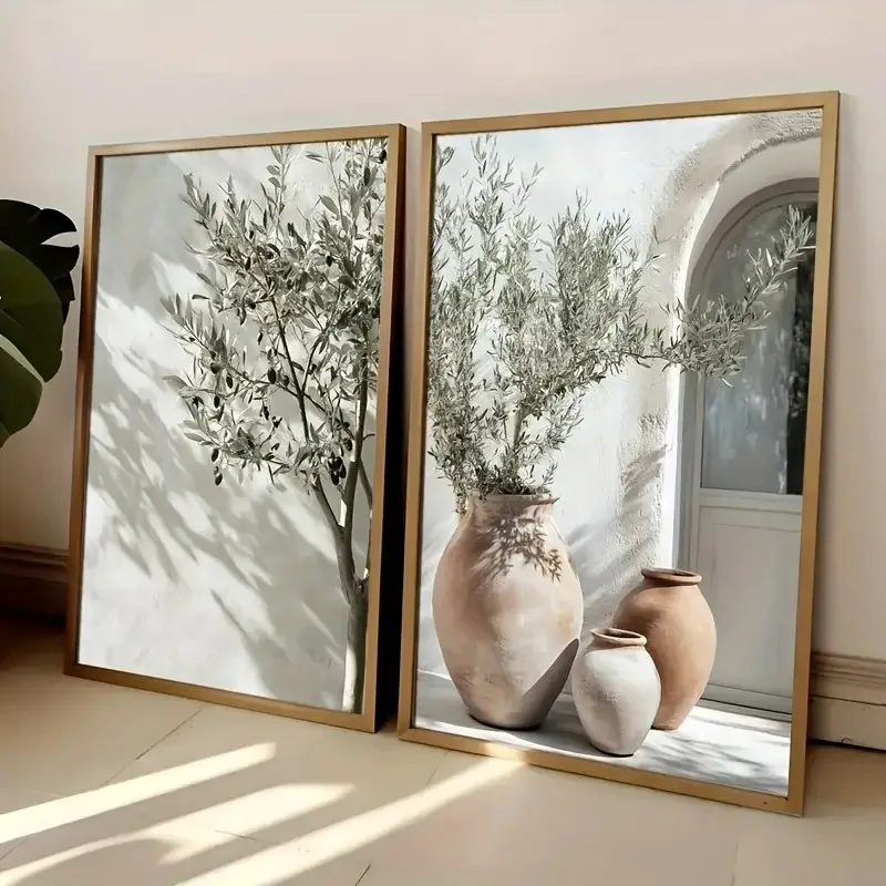 Mediterrane Olivenbaum-Leinwand-Kunstdruck Botanisches Antikes Wandkunst-Poster für Moderne Wohnzimmer