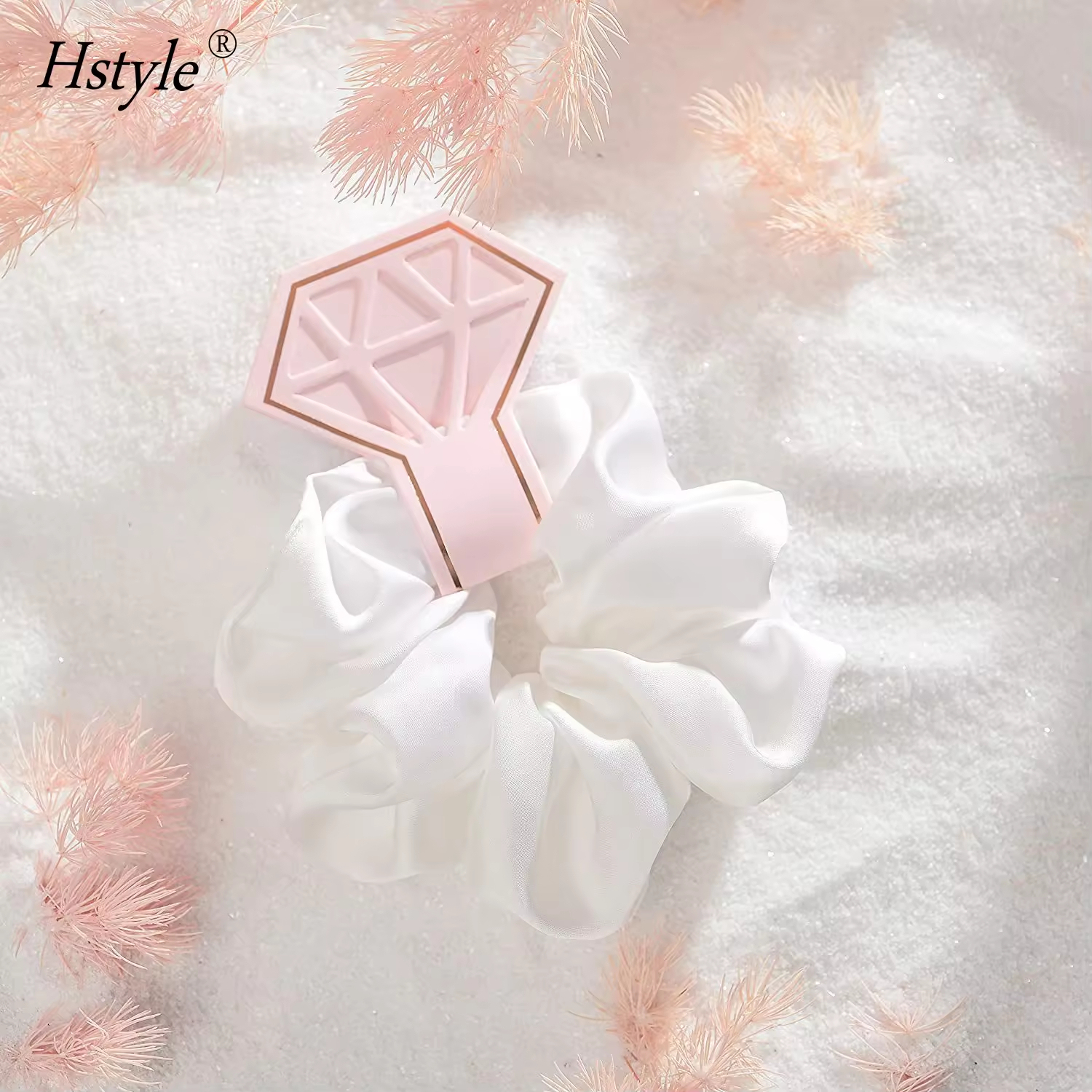 4-Piece Pink Satin Scrunchie Set 3