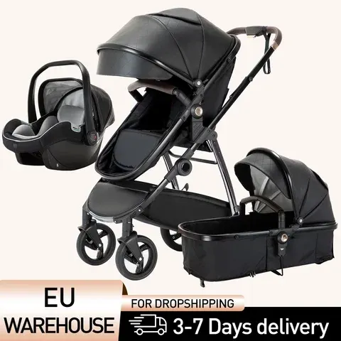 Kinderwagen 3-in-1-Kinderwagen Tragbarer Luxuriöser Reisekinderwagen Hochlandschafts-Kinderwagen für Neugeborene
