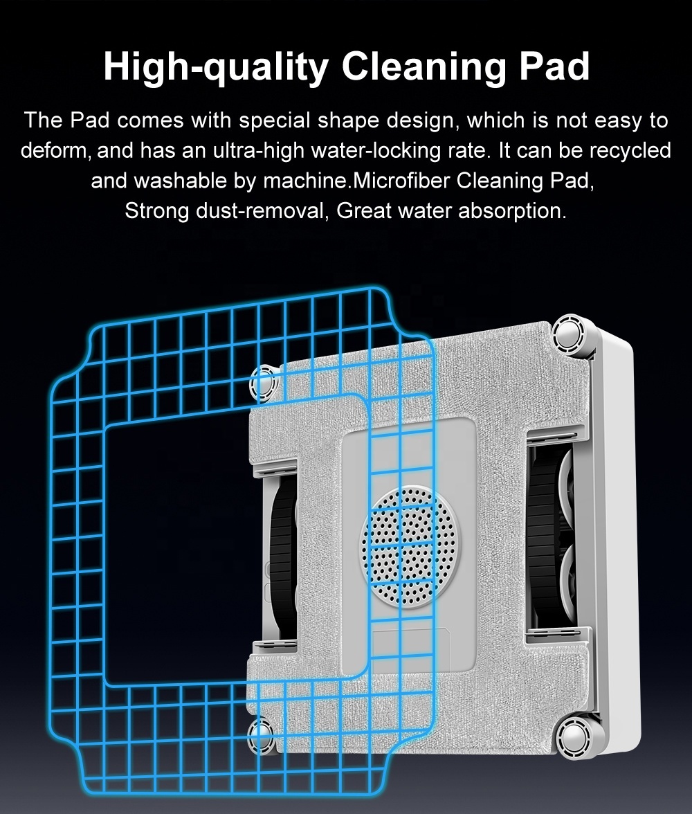 PORITOU Ultrasonic Robot Window Cleaner 6 Water Spray 4