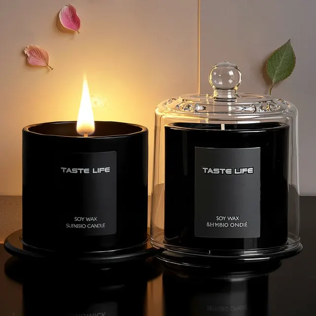 Soy Candle With Glass Cloche 1