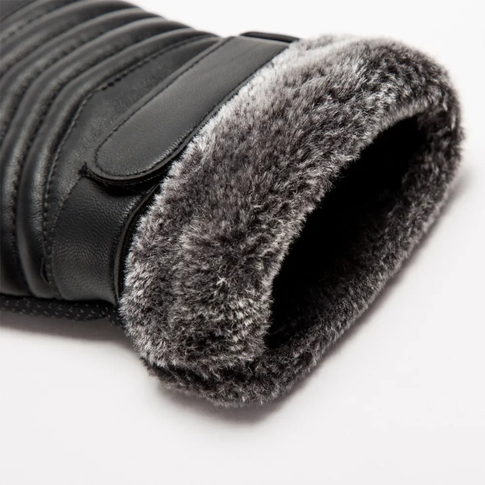 Handschuhe Winter Men's Pelz Mund Plüsch Isolierung Outdoor 3