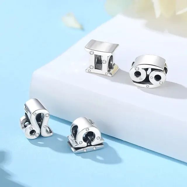 925 Silver Zodiac Letter Charm Beads 3