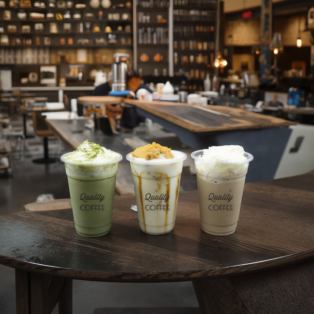 Iced Coffee Cups 12–20 oz with Straw 2