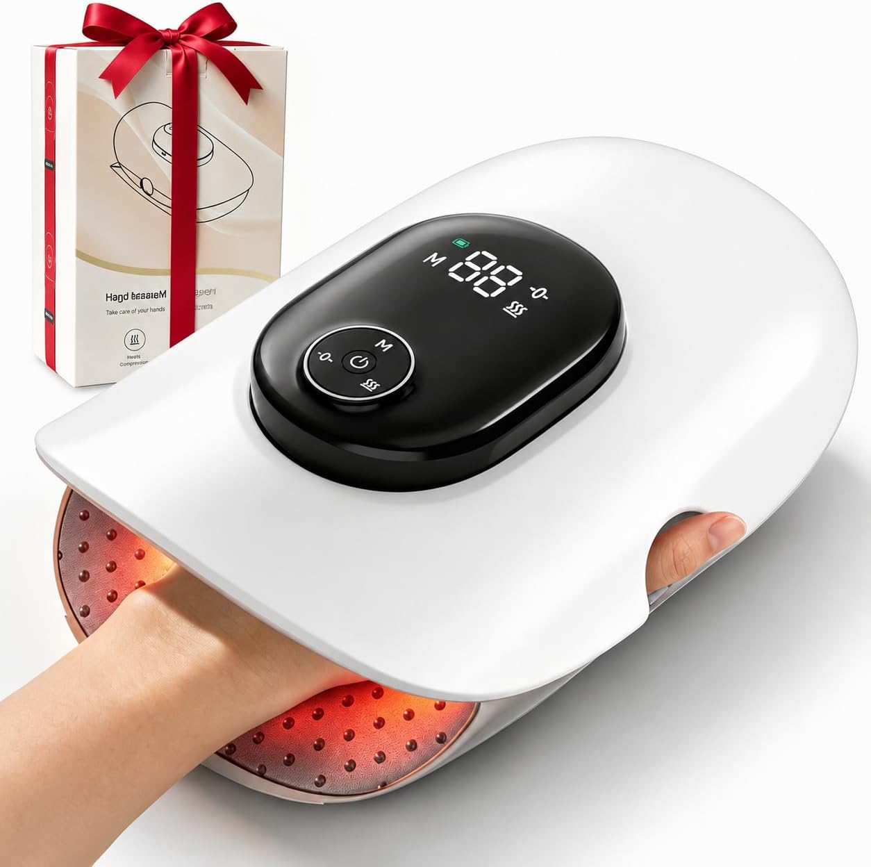 Heated Hand Massager With Finger Stretching & Kneading