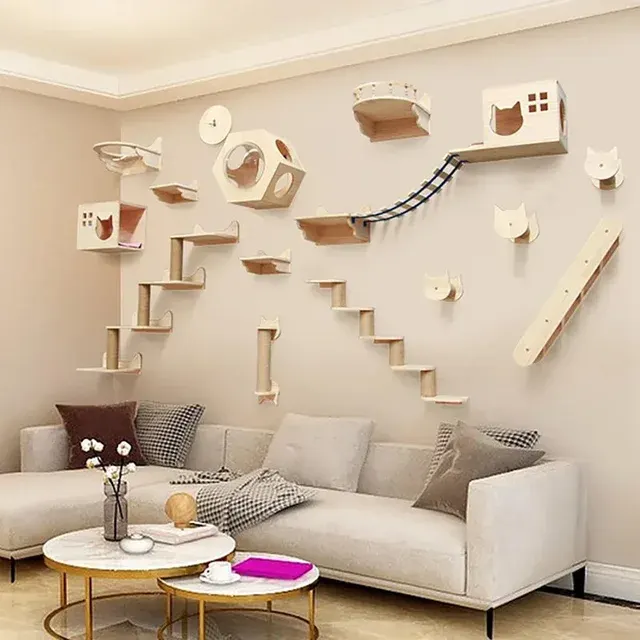 Wall-Mounted Cat Climbing Shelf 2