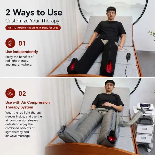 VU 8-Chamber Pneumatic Compression Boots With Infrared Heat 2