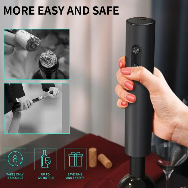 Modern Automatic Eco-Friendly Battery-Powered Electric Wine Opener Gift 2