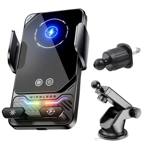 15W Wireless Car Charger with RGB Sensor