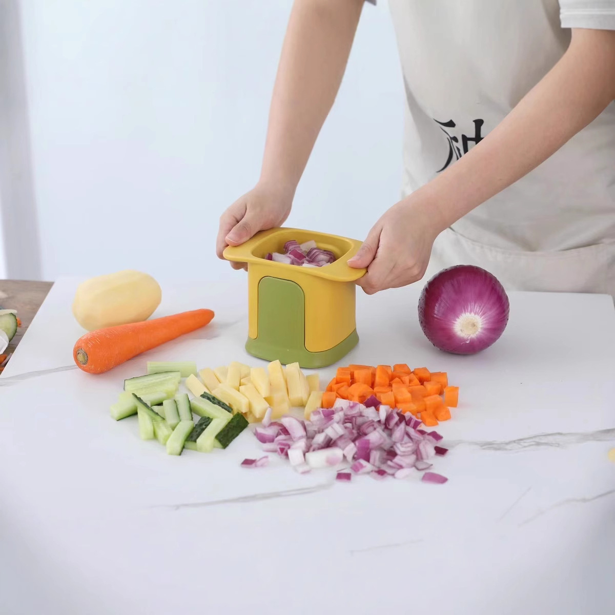 Stainless Steel Vegetable Chopper with Fry Cutter 4