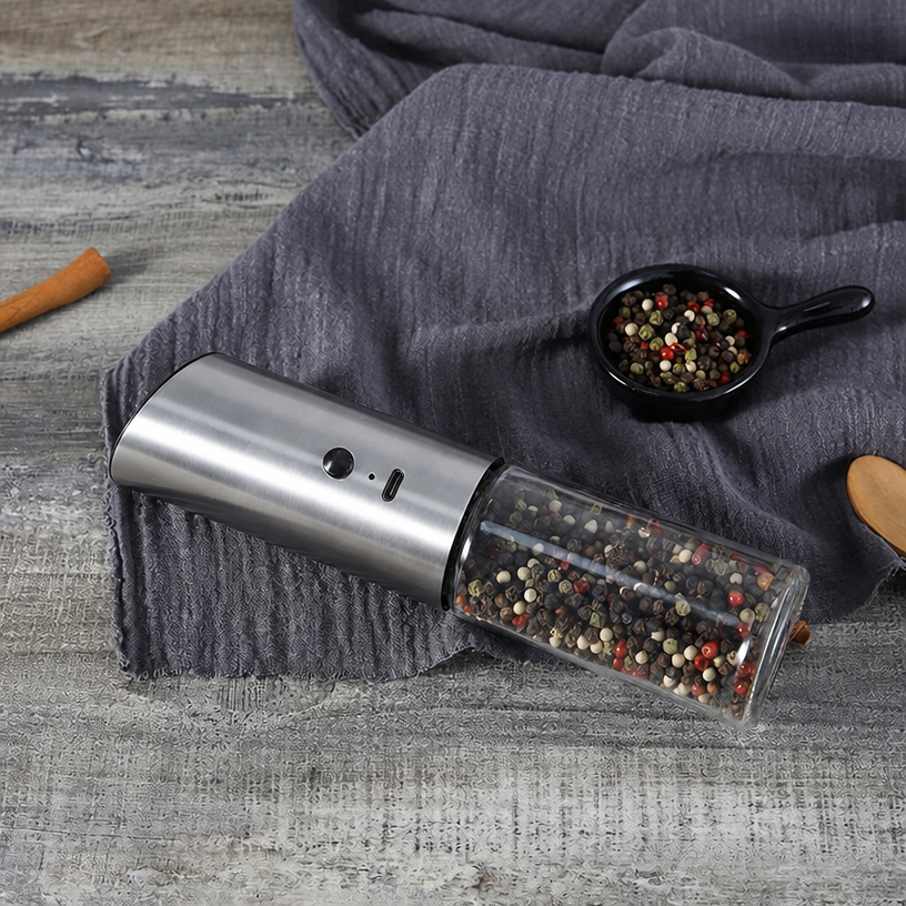 Electric Stainless Steel Salt Pepper Grinder Set 2